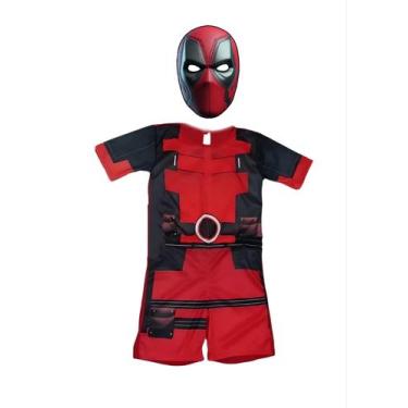 Imagem de Fantasia Infantil Dead Pool Com Máscara de E.V.A 3D - SGB MODAS, M 4 á