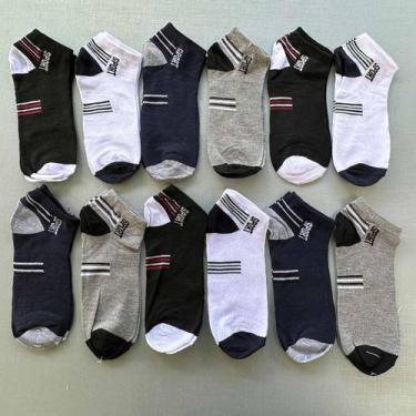 Imagem de Pacote De Meia Soquete Masculina Algodão Kit 12 Pares 40-46 - Like4you