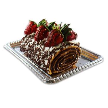 Imagem de Embalagem Bandeja Rasa Retangular para Bolo - 21 x 12,5 cm - PP - 10 u