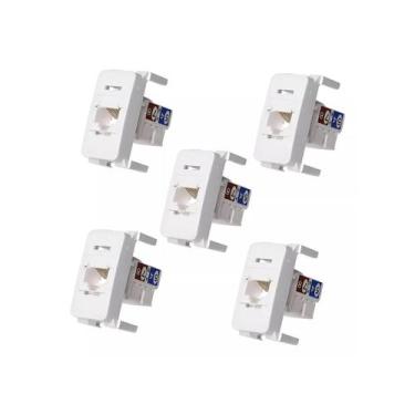 Imagem de KIT 5 Mg Modulo Tomada Informatica Rj45 Cat5e Br Sleek (16045) - 00075