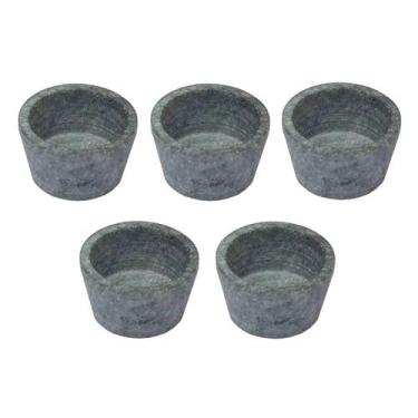Imagem de Kit 5 Mini Molheira Tigela Molho Petisco em Pedra Sabão 50ml - Industr