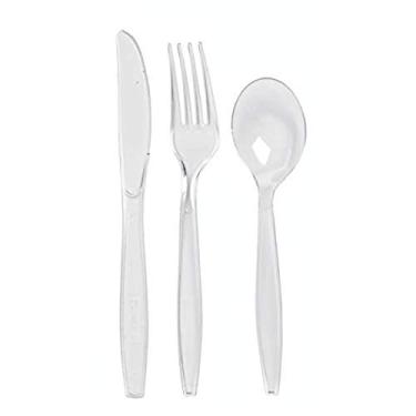 Imagem de Packnwood Conjunto de talheres 210CV88K41T 4/1 - Utensílios de plástico - faca de plástico, garfos de plástico descartáveis, colher de plástico, guardanapo de plástico - 19 x 4,5 cm - 250 conjuntos