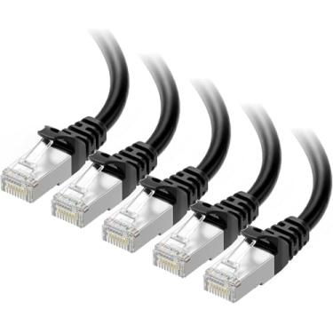 Imagem de Cable Matters Cabo Ethernet Cat6A blindado curto Snagless 10Gbps 5 unidades (SSTP, cabo Ethernet blindado SFTP, cabo blindado Cat6, cabo blindado Cat 6, cabo de rede blindado Cat 6) em preto