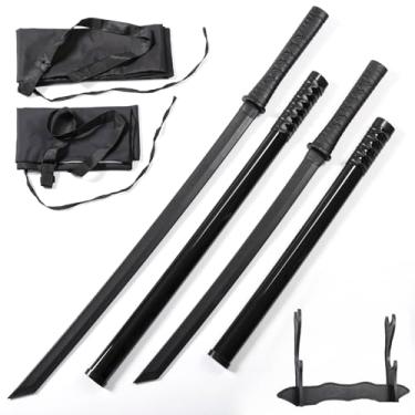 Imagem de RTCT Katana Sword Polipropileno Treinamento Samurai Espada Conjunto De 2 Peças Com Suporte De Exposição Treinamento De Alta Intensidade Faca De Plástico Treinamento Espada Japonesa Katana, Decoração