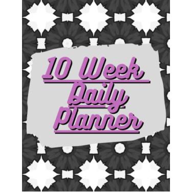 Imagem de Black Starburst 10 Week Daily Planner, 100 Pages, Note Pages, Weekly Meal Prep, Weekly Budget, Day By Day Activities.: 8.5 x 11 Paperback, Ultra matte ... 2024, Daily Planner, Purple and black color.