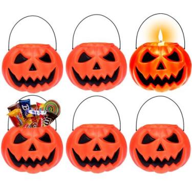 Imagem de Kit 6 Abóboras Halloween Balde Decorativo Doces Festa Bruxas - Toy Mas