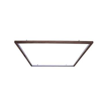 Imagem de Plafon Sobrepor Quadrado LED 25w 2700k 50cm Madeira Imbuia - FOXLustre