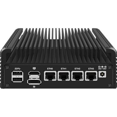 Imagem de HKUXZR Mini PC Firewall Appliance, Intel Celeron N150 Quad Core 4xIntel I226 2.5G Ethernet VPN Router PC AES-NI HDMI DP Mini PC Soft Router DDR5 2*M.2 Nvme 8GB DDR5 128GB M.2 NVME