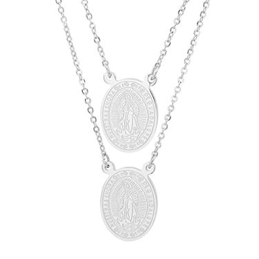 Imagem de Steeltime Virgem Maria Guadalupe/Escapulário de São Bento banhado a ouro 18 K, 24 in, Banhado a ouro, Sem Pedra Preciosa