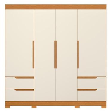 Imagem de Guarda Roupa Vivacce Casal 6 Portas 4 Gavetas Albatroz, Freijó Off Whi