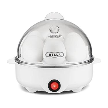 Imagem de BELLA Panela 17284, caldeira rápida, máquina de fazer poché, compõe até 7 ovos fervidos grandes, bandeja para pochar e omeleete incluídas, pilha única, branca