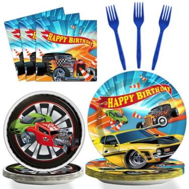Imagem de Conjunto de Talheres para Festa de Aniversário de Carro de Corrida Tev