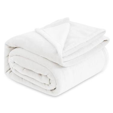 Imagem de Manta Bedsure Fleece Queen - Flanela Branca