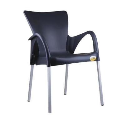 Imagem de Cadeiras Setúbal Preta Confortável Com Braço Poltrona - Homelandia