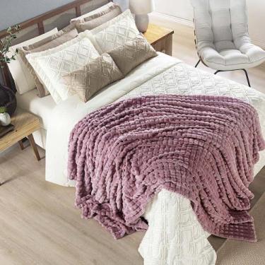 Imagem de Coordenado Cobre Leito e Cobertor Tok Max Queen Ultrasoft Alto Relevo 