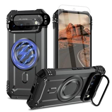 Imagem de Bonkier Capa para Google Pixel 9 Pro XL [compatível com Magsafe] [proteção contra quedas de grau militar de 15 pés] com protetor de tela e protetor de lente à prova de choque para Pixel 9 Pro XL