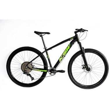 Imagem de Bicicleta Aro 29 KSW MTB 12 Vel Quadro em Alumínio Freio a Disco Câmbio de Alta Precisão (Preto e Verde, 17)
