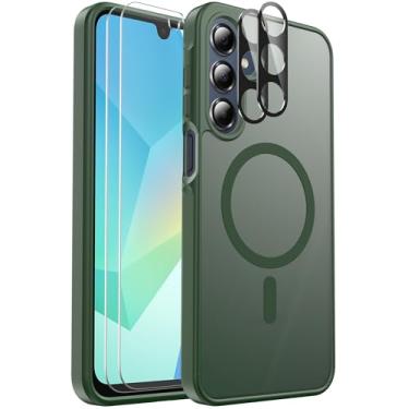 Imagem de Mangix Capa para celular Samsung Galaxy A16 5G, pacote com 2 protetores de tela de vidro temperado e protetor de lente da câmera, capa traseira translúcida à prova de choque para Samsung Galaxy A16 5G