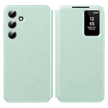 Imagem de Capa para Samsung Galaxy S24 Plus com Smart Small Screen View, S-View, capa carteira para Samsung S24 Plus, capa de janela inteligente, capa protetora de couro flip inteligente para Samsung S24 Plus