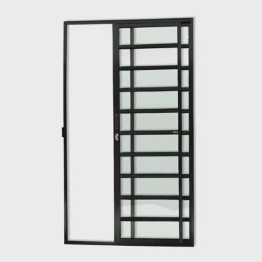 Imagem de Porta de Correr com Travessas 2 Folhas Super Vidro Liso 210cm x 120cm Brimak