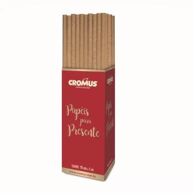 Imagem de Papel de Presente Natal Kraft MP 70x100cm Sortido - Cromus