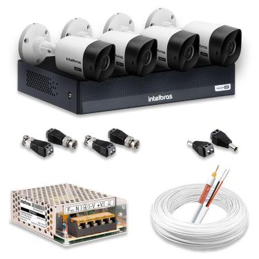 Imagem de Kit 4 Câmeras De Segurança Intelbras Hd 720p Com Dvr Mhdx 1004-c Full Hd L Completo 100% Intelbras