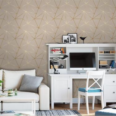 Imagem de Papel De Parede Para Quarto Casal E Sala Fendi Fio Gold 3M