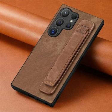 Imagem de HJZSZX Para Samsung M14 Pulseira de Couro Capa de Telefone Flip Satnd Capa Bolsa (Para Samsung M14/Marrom)