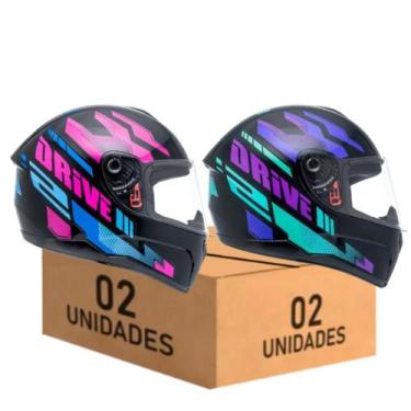 Imagem de Kit 2 Capacete Fly Drive 2 Atitude Rosa e Roxo, Rosa, Roxo, 58/56