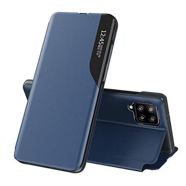 Imagem de Celular Capa Samsung Galaxy S23 FE Case Função de Sono Inteligente(Exibidas hora e data) Função de Suporte para flip e Absorção Magnética Case Ultrafina Couro Protetora Cover:Azul