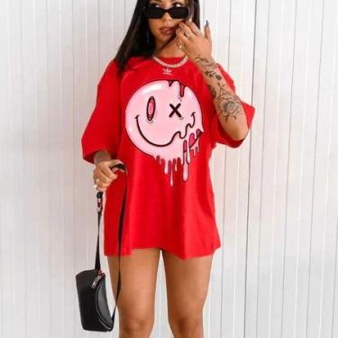 Imagem de Camiseta Feminina Oversized Estilo Streetwear Treino Academia Blusa La