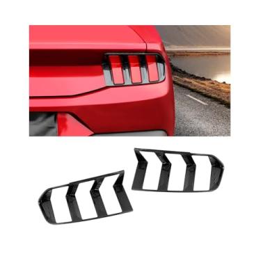 Imagem de SQQP Tampa da moldura da lâmpada traseira da lanterna traseira da lanterna traseira compatível com Ford Mustang 2024-2025+ (fibra de carbono)