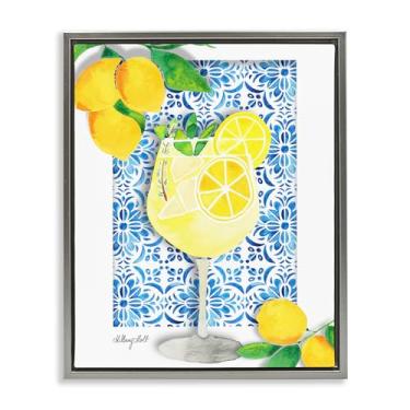 Imagem de Stupell Industries Arte de parede em tela flutuante com moldura cinza Limoncello Mediterranean Limoncello, design de Hillary Holt, 64 x 78 cm