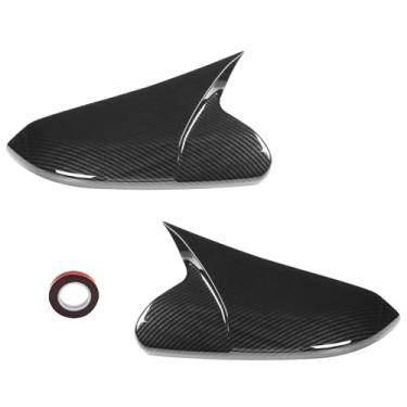 Imagem de Moonlinks Compatível com Honda Civic 2016-2021 Substituição da tampa do espelho de chifre de boi, acabamento da tampa do espelho retrovisor de porta lateral LH e RH de fibra de carbono para 10ª