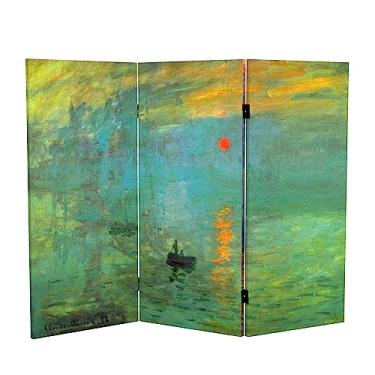 Imagem de Red Lantern Tela dobrável de 3 metros com impressão de tela dupla face curta de Monet Nascer do Sol/Casas do Parlamento Divisória e Separador Independentes para Escritório Doméstico Moderno e Contemporâneo