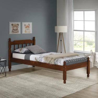 Imagem de Cama Solteiro em Madeira Maciça Mv Outlet, Mogno