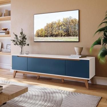 Imagem de Rack Kappesberg 3 Portas Branco-azul Profundo 180cm