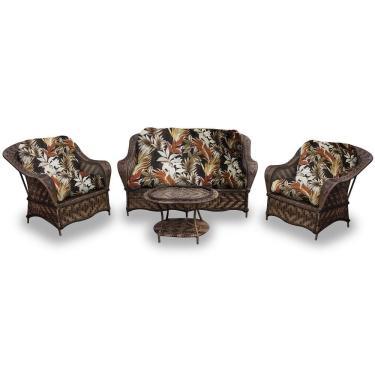 Imagem de Conjunto de Sofá Fibra e 2 Poltronas e 1 Mesa Centro