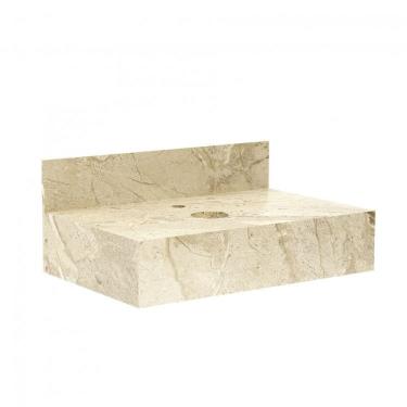 Imagem de Bancada Porcelanato para Banheiro 80cm Max Blu Lavatórios Travertino