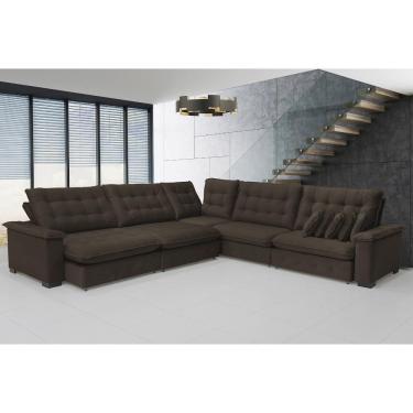 Imagem de Sofá Manchester 3.83x3.83m De Canto, Retrátil E Reclinável - Marrom