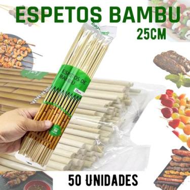 Imagem de Espeto de Bambu com 50 unidPara Churrasco, Doces, festa 25cm - TALGE