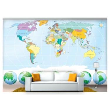 Imagem de Papel De Parede Mapa Mundi Nmu09 - Você Decora