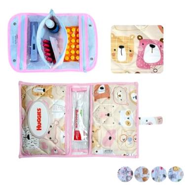 Imagem de Farmacinha Necessaire Porta Remédios Portátil + Porta Fraldas, lenço Umedecido e Pomada Menina MeninoPara Bebê(URSINHA MEL)