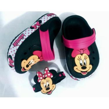 Imagem de Sandália babuche infantil minnie - f.r kids, Preto, 31
