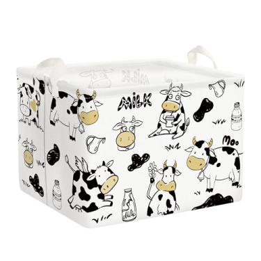 Imagem de Clastyle Cesta De Armazenamento Para Bebês Cute Cow Quarto Crianças Berçário Retângulo Dobrável Roupas E Brinquedos Estante Livros