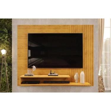 Imagem de Painel Quarto p/ TV até 50 Polegadas Nando Ripado c/ Prateleira 136x10