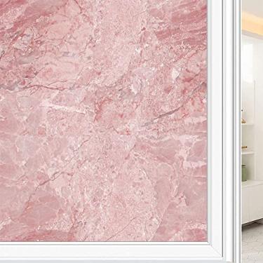 Imagem de Película de janela de privacidade de mármore, textura de estilo mármore, filme de vidro para sala de estar e escritório em casa, L90 x C 190 cm