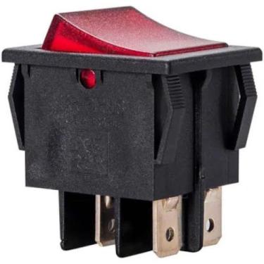 Imagem de Botão gangorra interruptor bipolar 10a iluminação vermelho 29223 margi