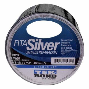 Imagem de Kit Fita Adesiva Silvertape 48mm X 5m Preto 6 Uni - TEK BOND