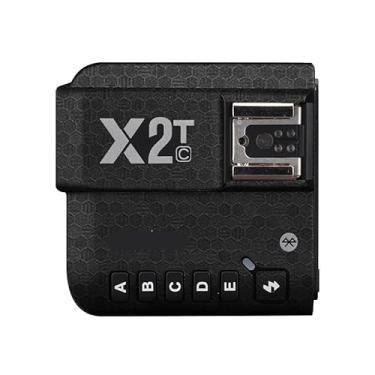 Imagem de Adesivo de flash de câmera antiarranhões para Godox X2T sem fio flash gatilho flash casaco envoltório película protetora corpo protetor capa de pele X 2T (favo de mel preto)